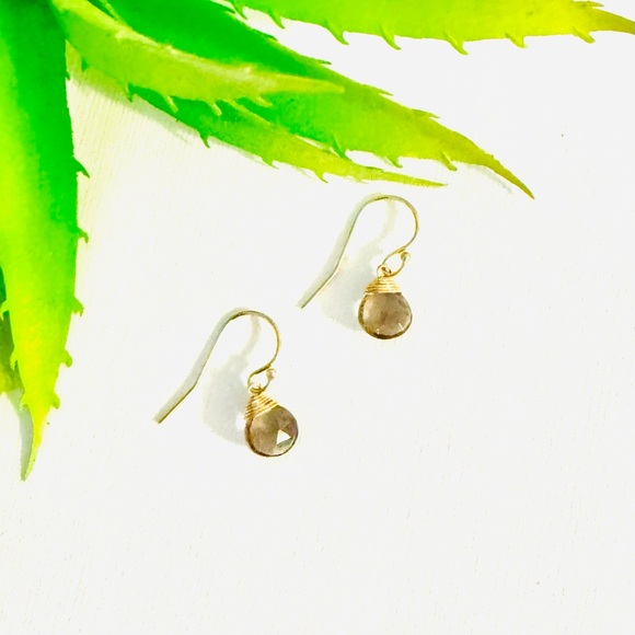 Lotus Jewelry Studio Jewelry - Smoky Quartz Gem Drop Earrings Lotus Jewelry